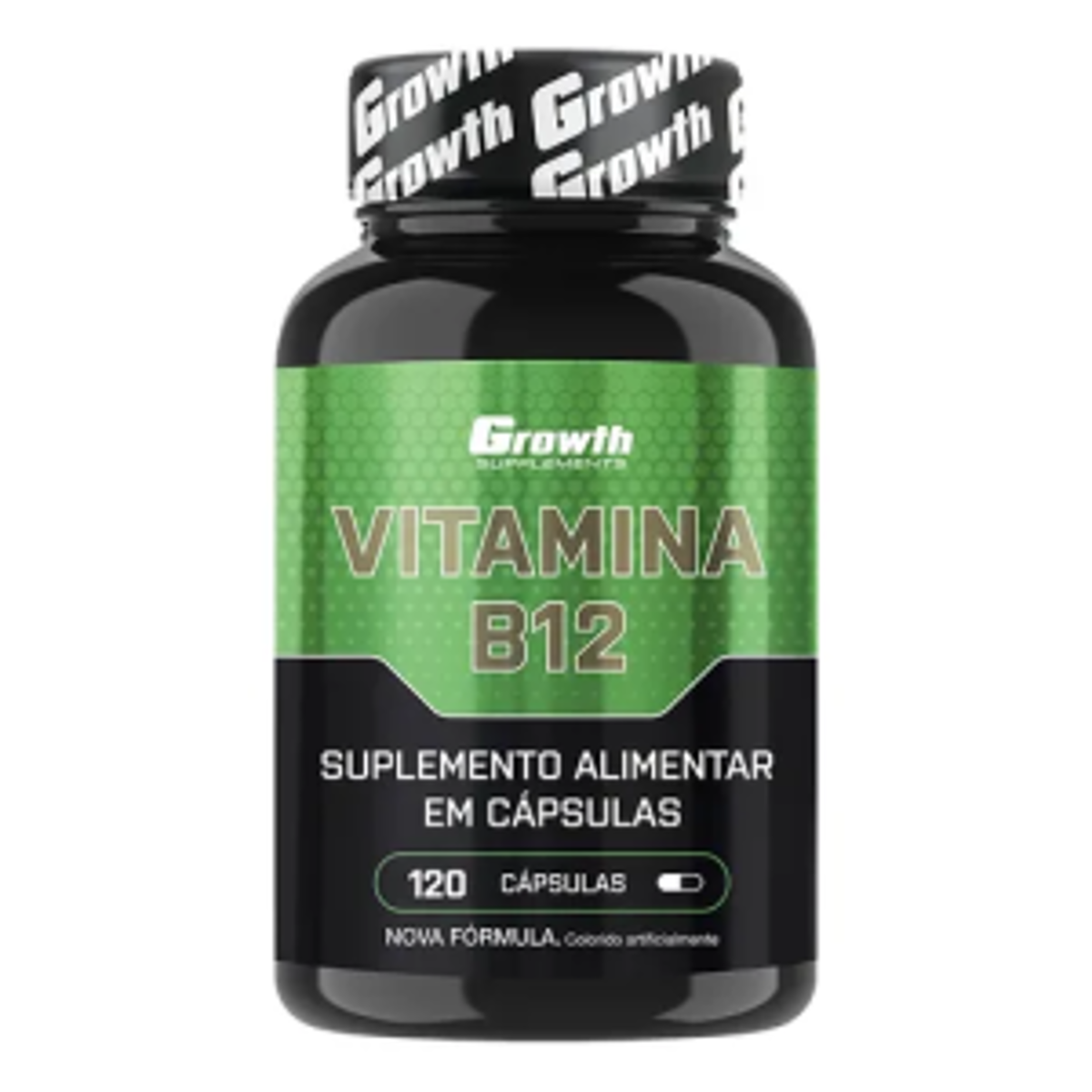 Vitamina B12 Growth Supplements Vitaminas Vit. B12 em cápsula Sem sabor x 100g de 120 un