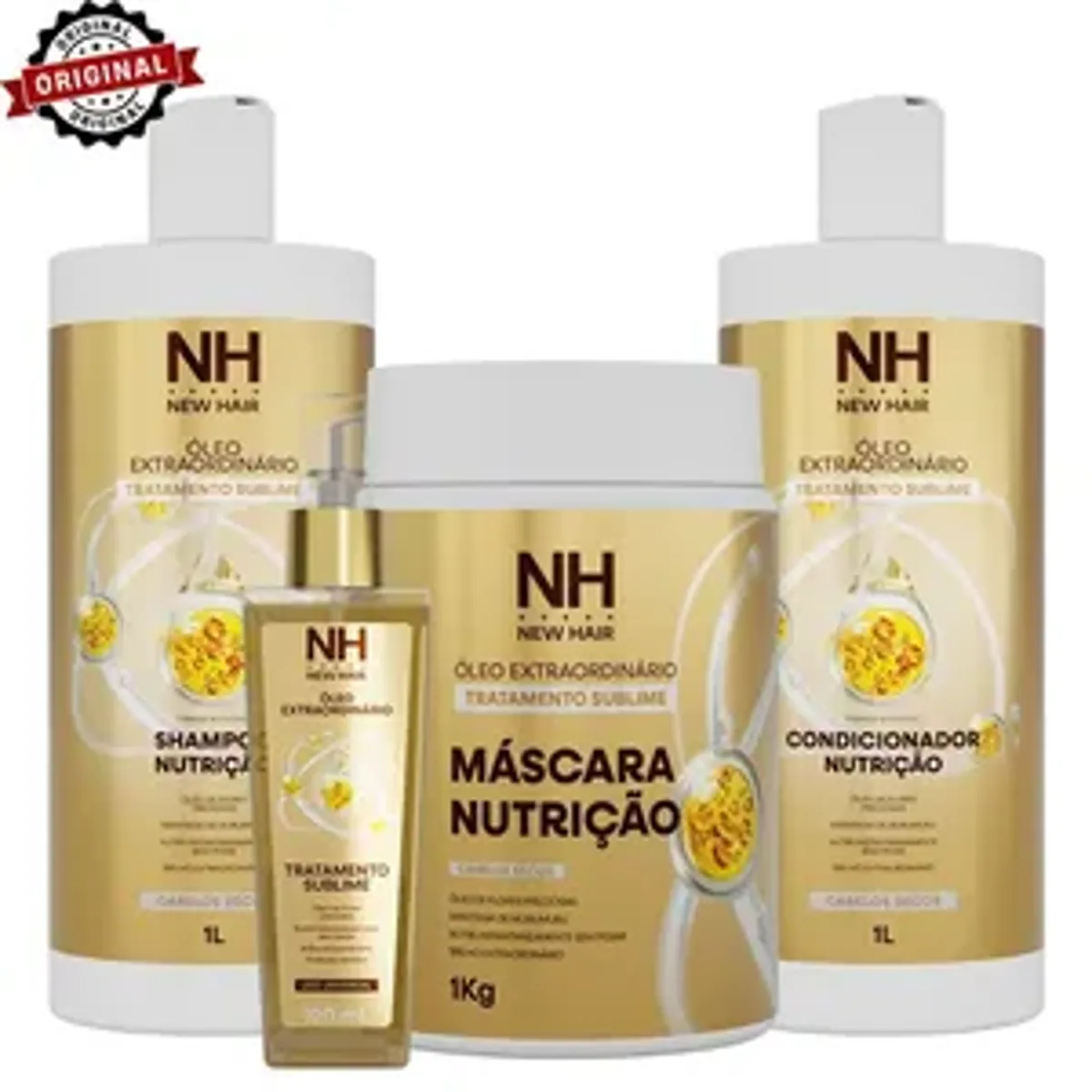 Kit Capilar Óleo Extraordinário NEW HAIR 1L + 100ml
