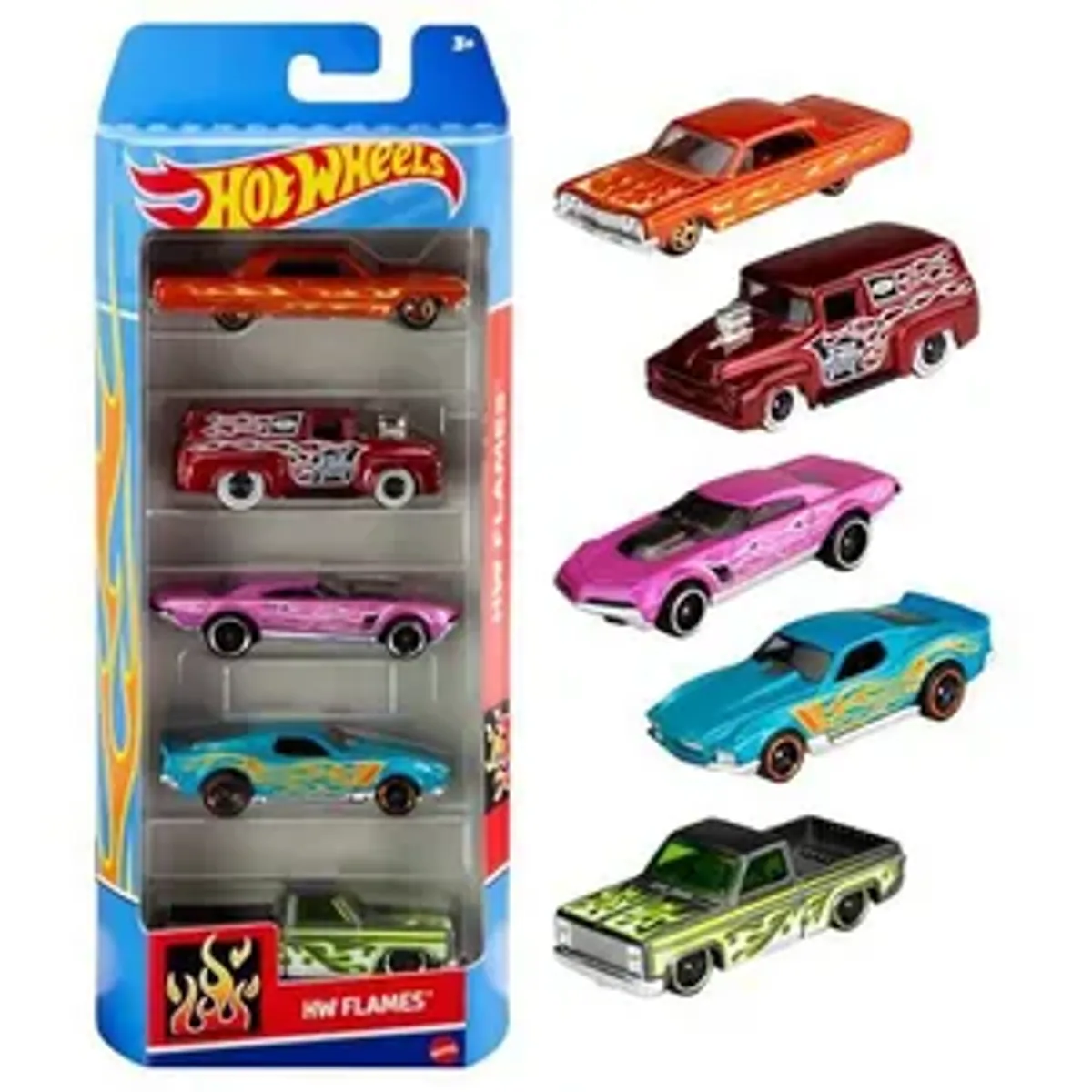 (R$47,49 / Levando 2) Pacote 5 Carros Sortidos Hot Wheels Mattel