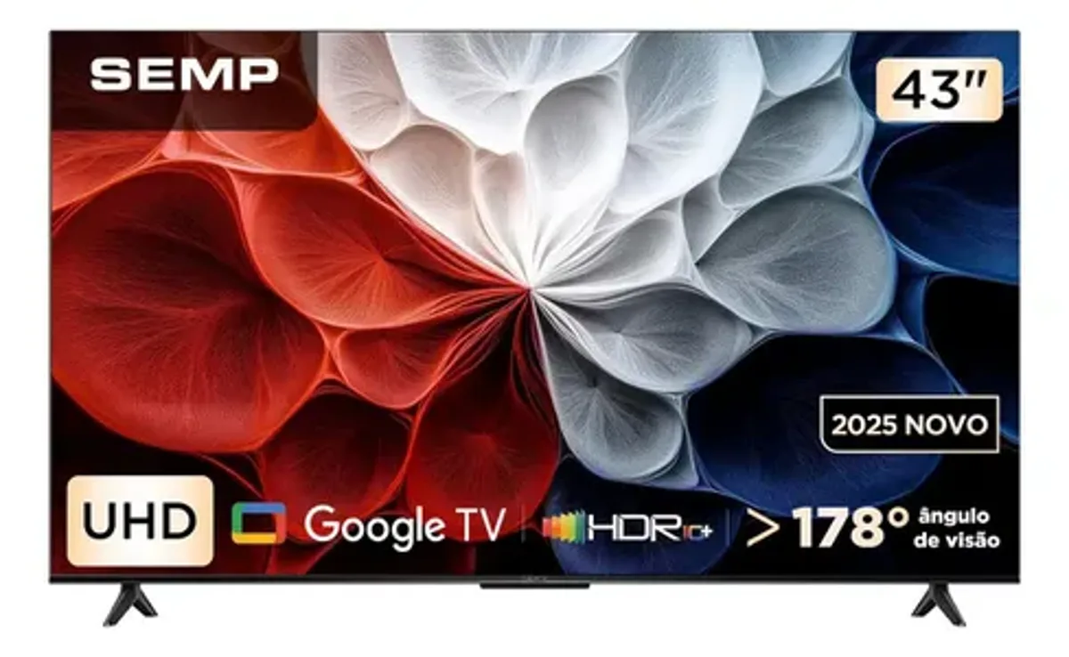 Smart TV Semp 43'' 4K WiFi Bluetooth Google TV