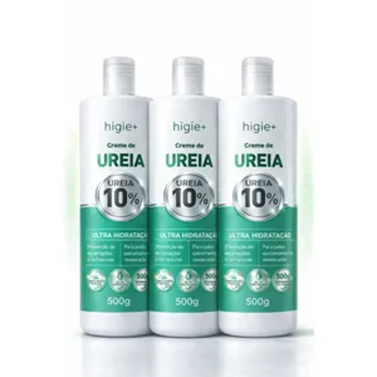 Kit 3 Creme de Ureia 10% 500g Ultra Hidratação Rosto Corpo e Pés