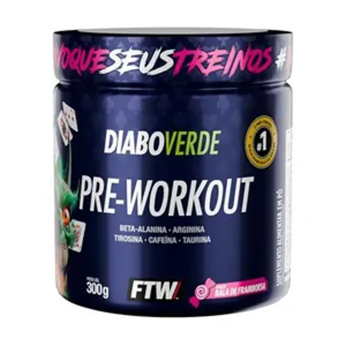 Pré Treino Diabo Verde 300g Sabor Bala de Framboesa