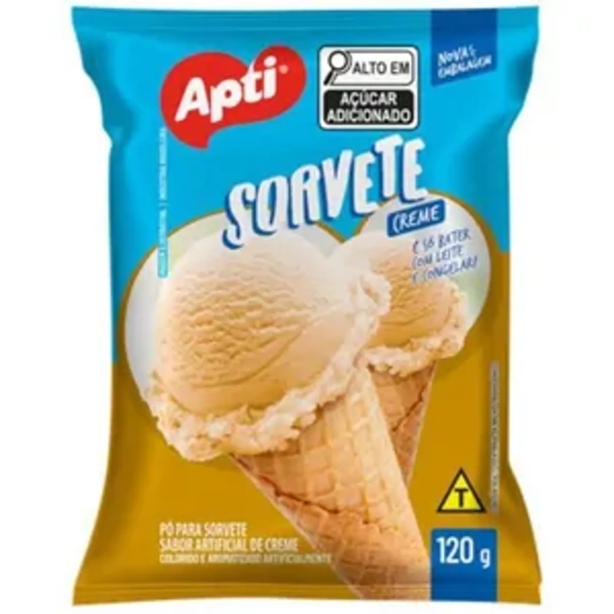 APTI, Mistura para Sorvete Sabor Creme 120G Sachê