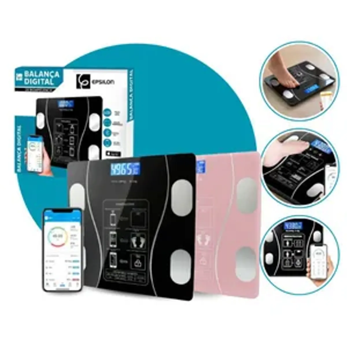 Balança Digital Corporal Bioimpedância 140kg Bluetooth