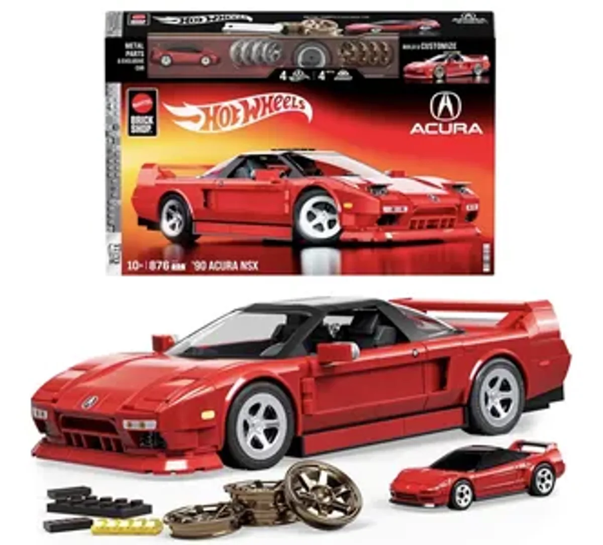 Mattel Brick Shop Hot Wheels Jogo de Construção Elite '90 Acura NSX 10 anos