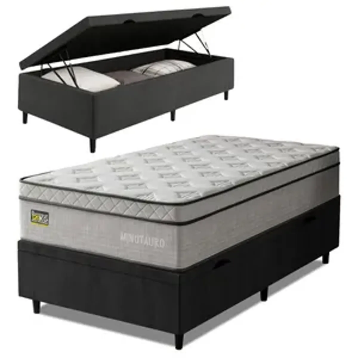 Cama Box Baú Colchão Solteiro Ortopédico D33