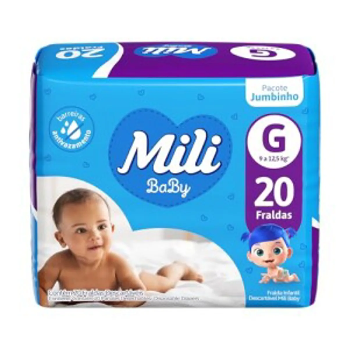 Mili Fralda Baby Jumbinho G - 20 Unidades