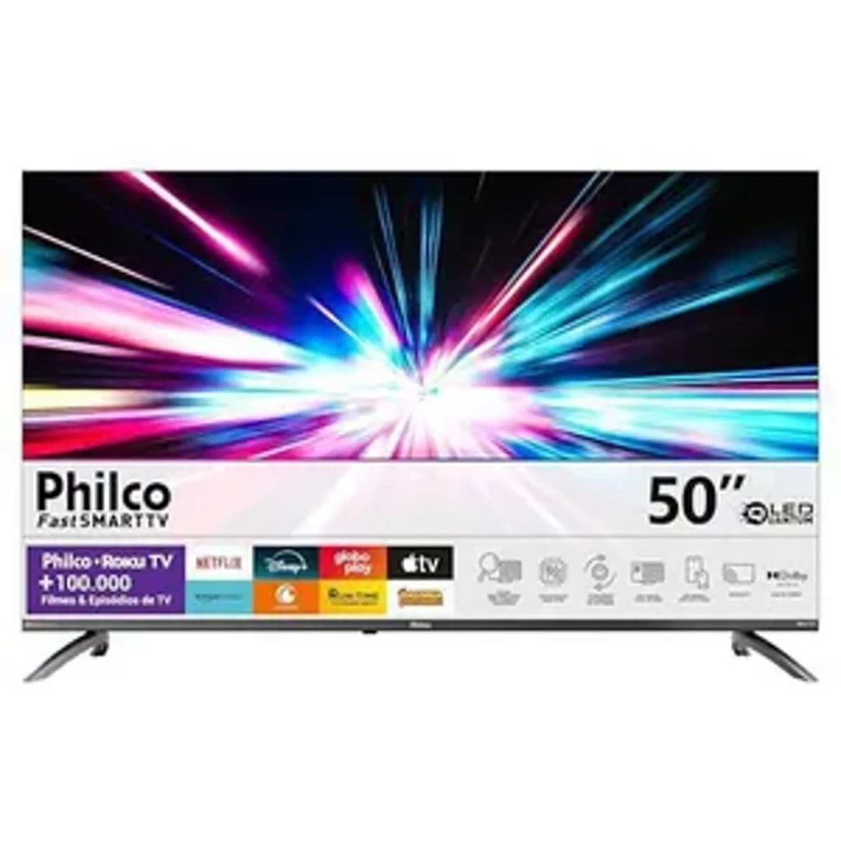 (R$ 1446 Prime) Smart TV 50” Philco P50CRB 4K LED Dolby Audio