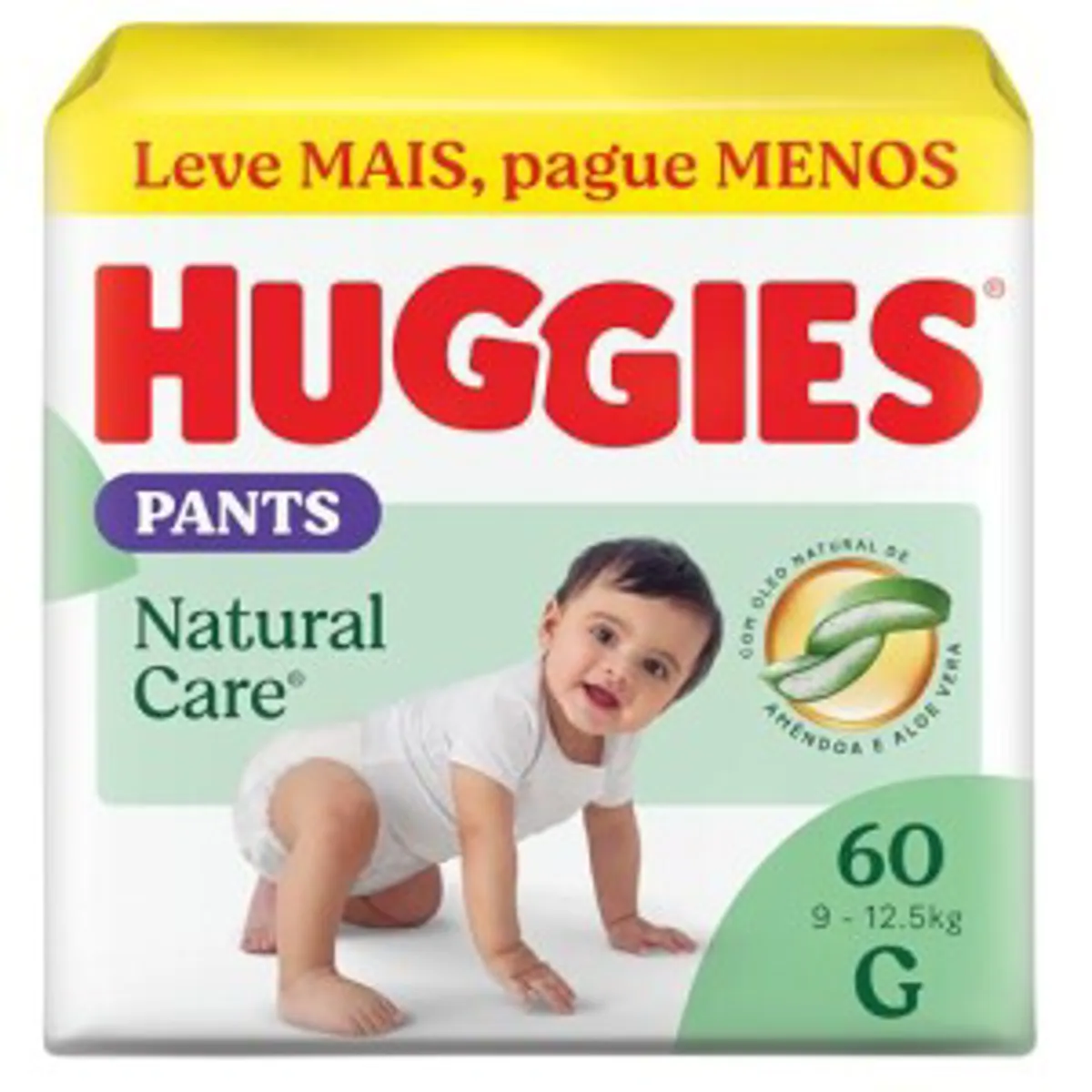 Huggies Fralda Pants Premium Natural Care G com 60