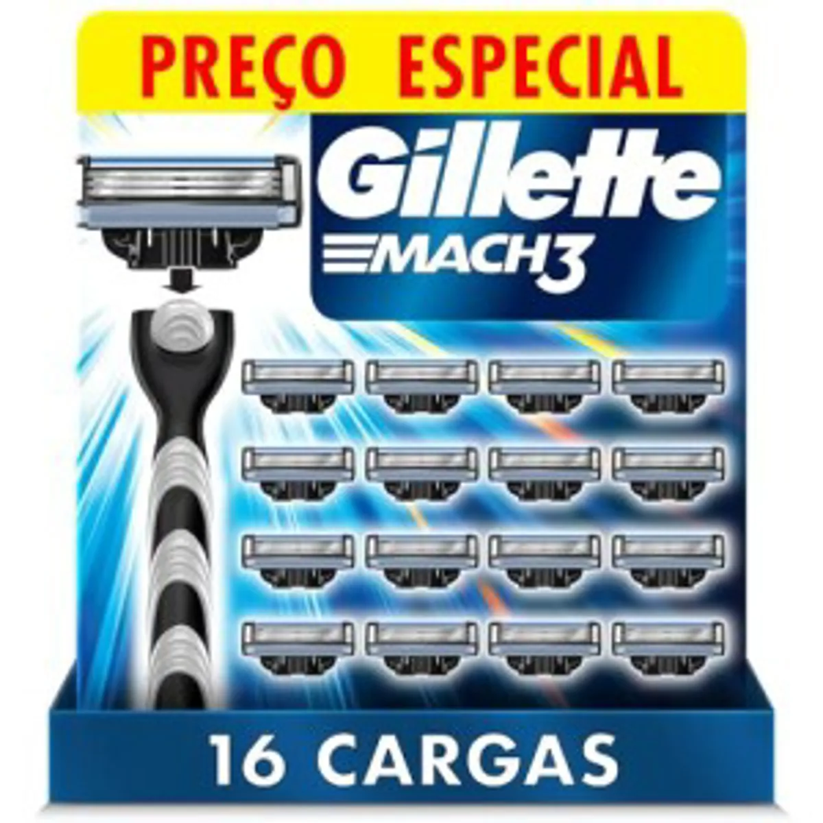 Gillette Mach3 Carga para Aparelho de Barbear 16 Unidades