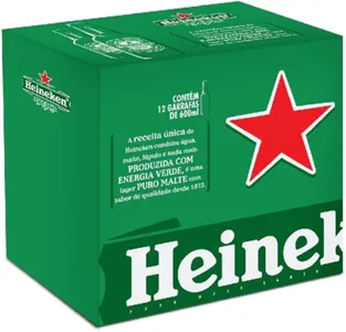 Cerveja Heineken Garrafa 600ml - Pack com 12 unidades