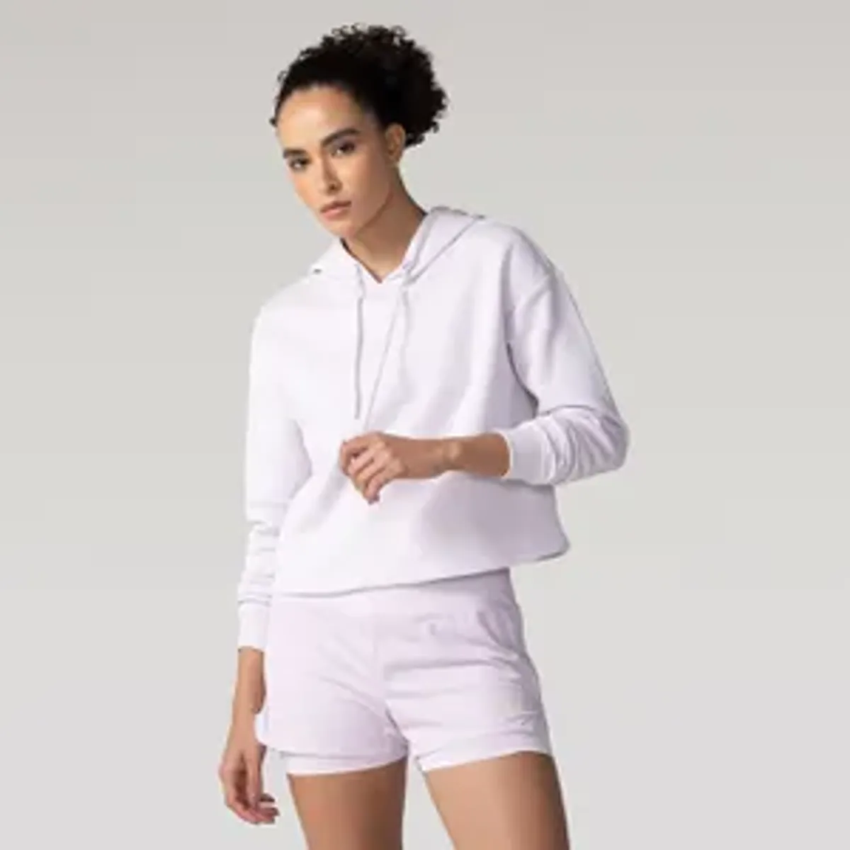 Blusão Asics Cropped com Capuz Fleece Feminino