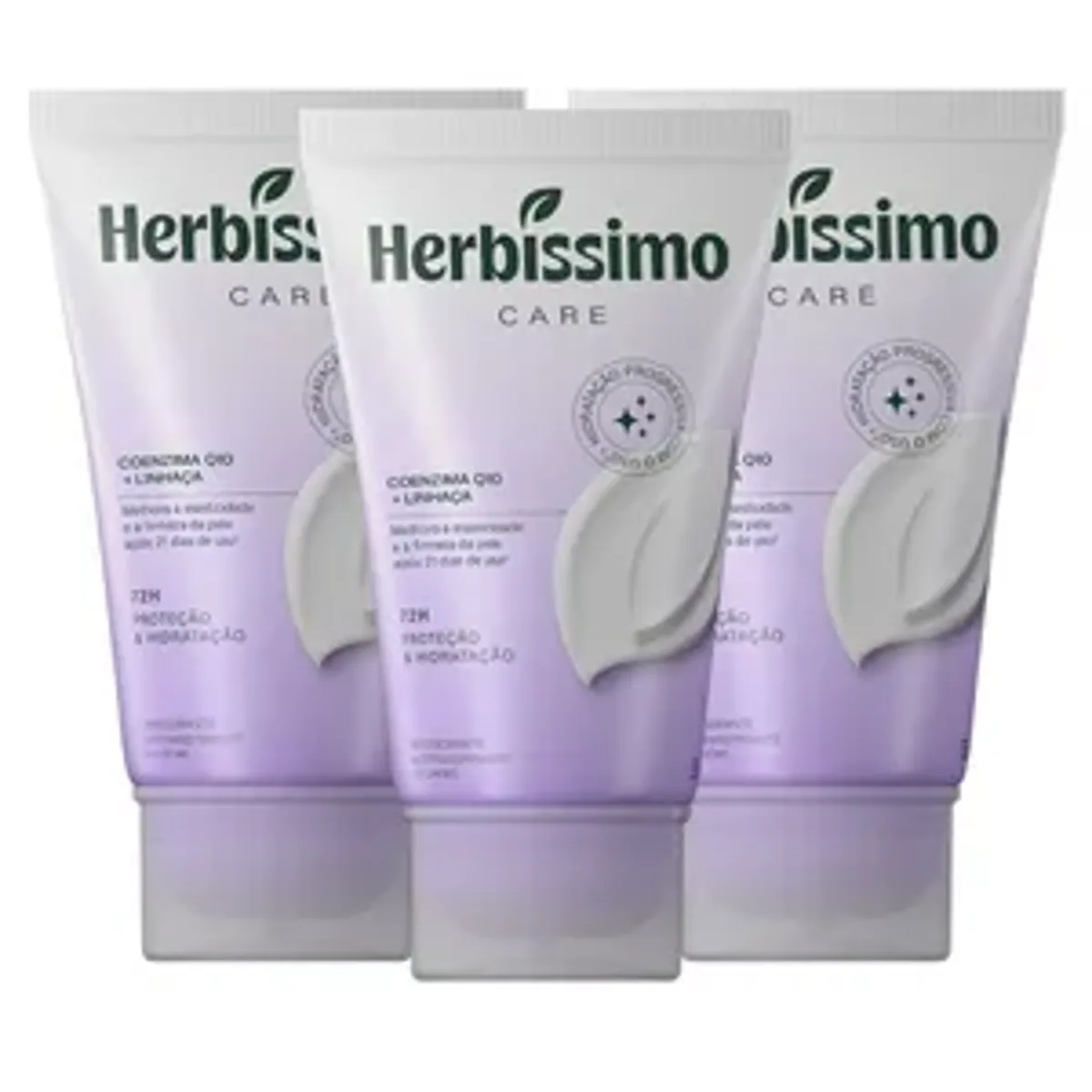 Kit 3 Cremes Desodorantes Herbíssimo 55g