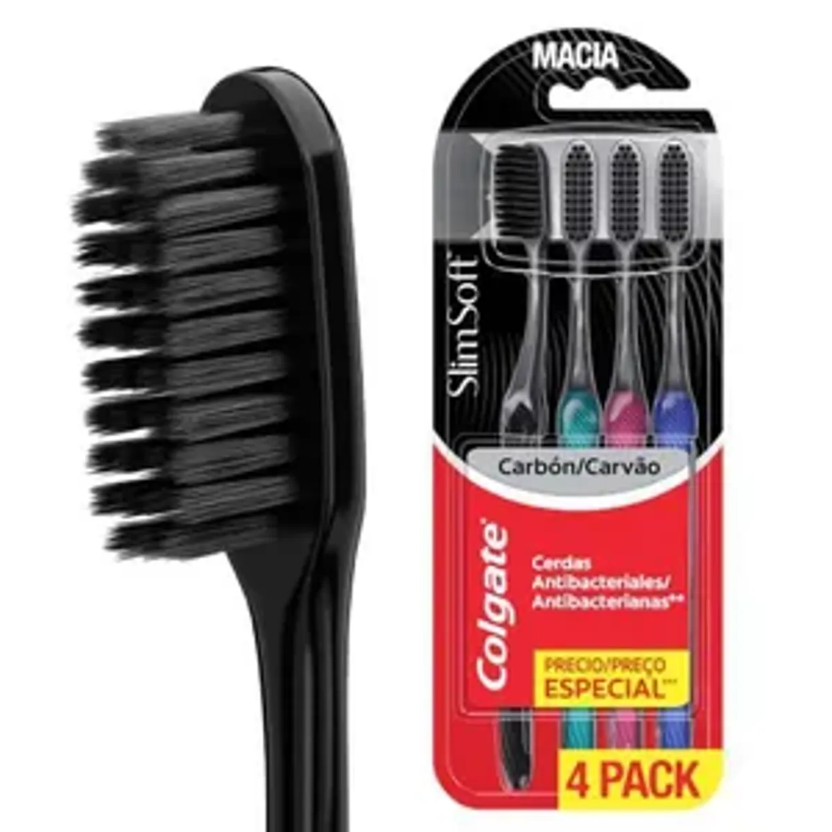 [REC | +POR- | R$ 20,28] Colgate Slim Soft Black Escova Dente Macia 4un